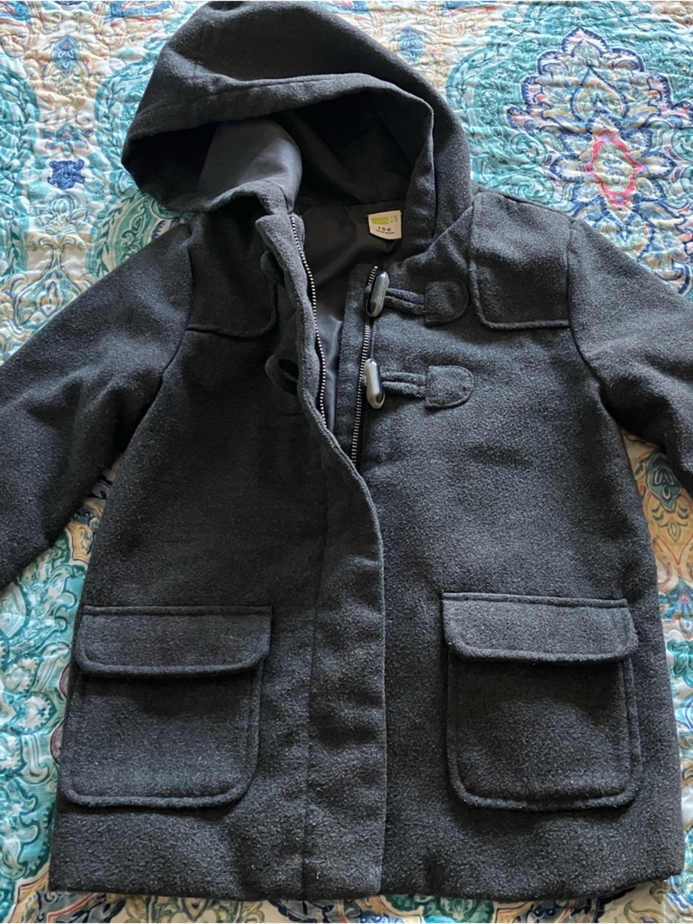 Crazy 8 Boys Charcoal Hooded Pea Coat